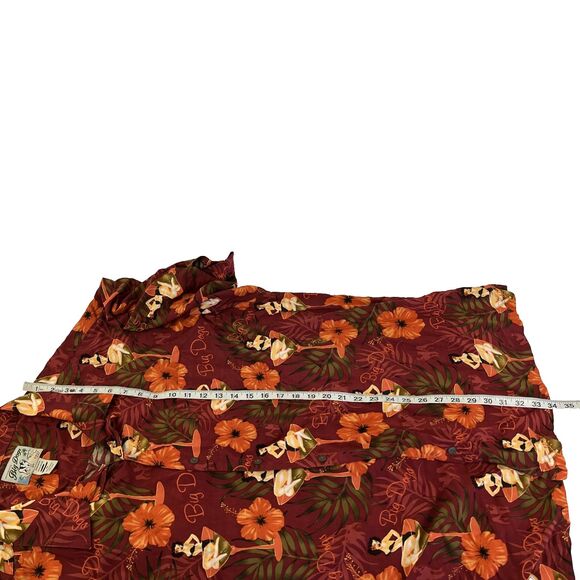 Mens Big Dogs Short Sleeve Hawaiian Shirt Sz 4X Pinup Girl Floral - Picture 9 of 9